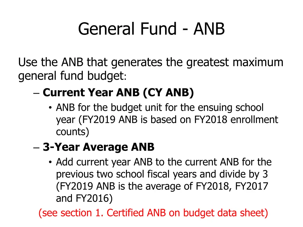 general fund anb 1