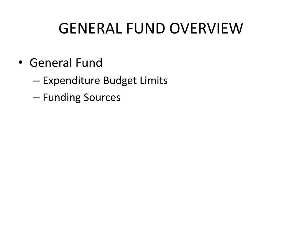 general fund overview