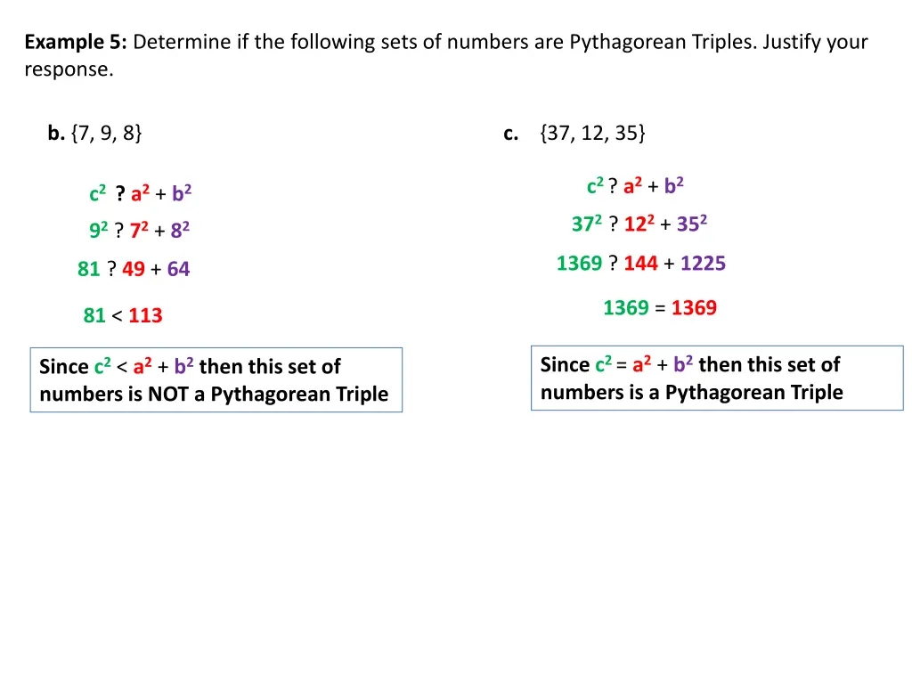 example 5 determine if the following sets