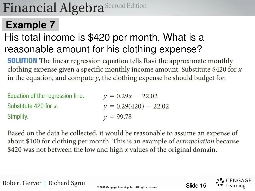 example 7 his total income is 420 per month what