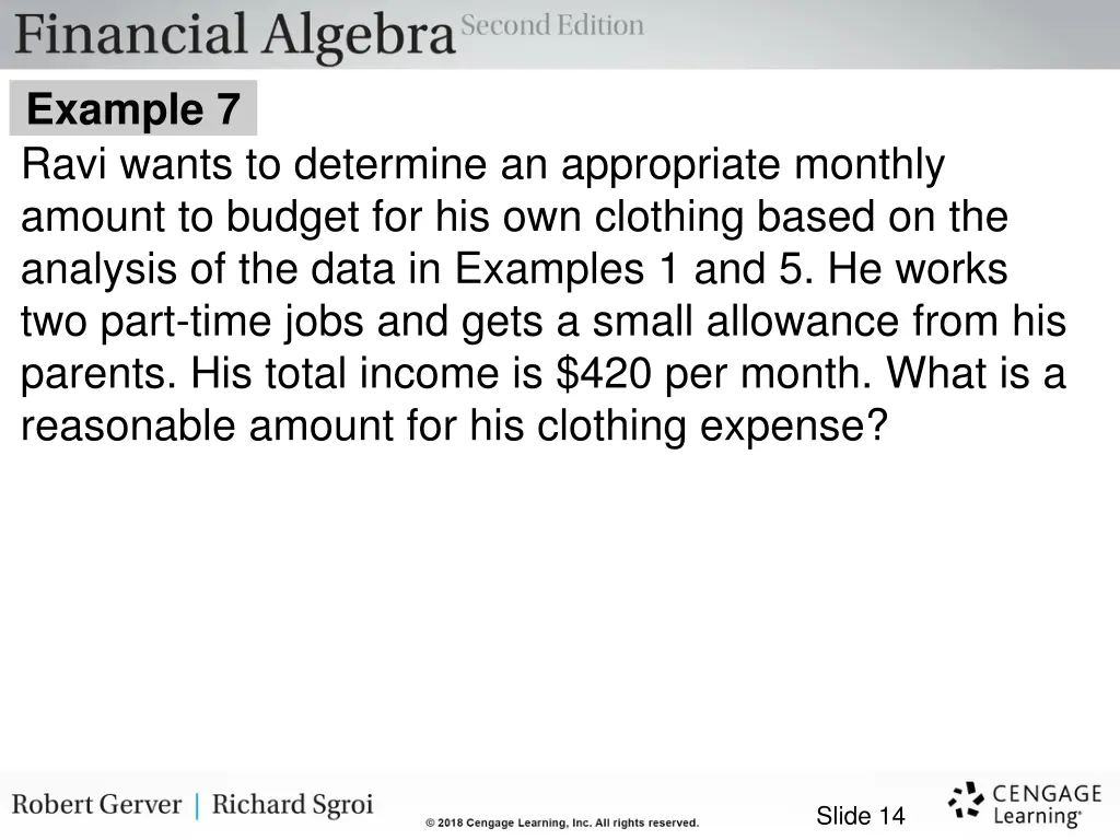 example 7 ravi wants to determine an appropriate