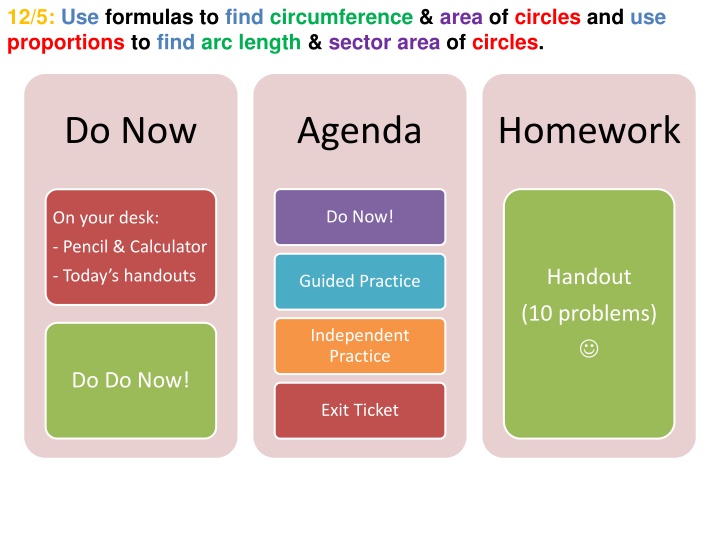 12 5 use formulas to find circumference area