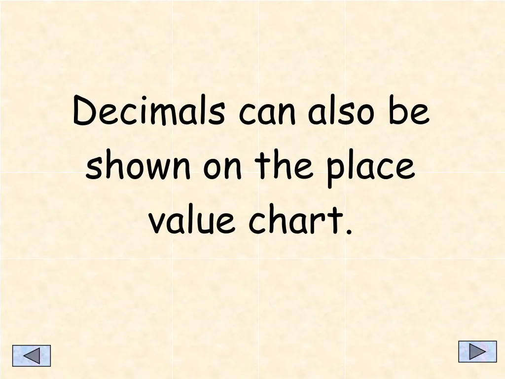 decimals can also be shown on the place value