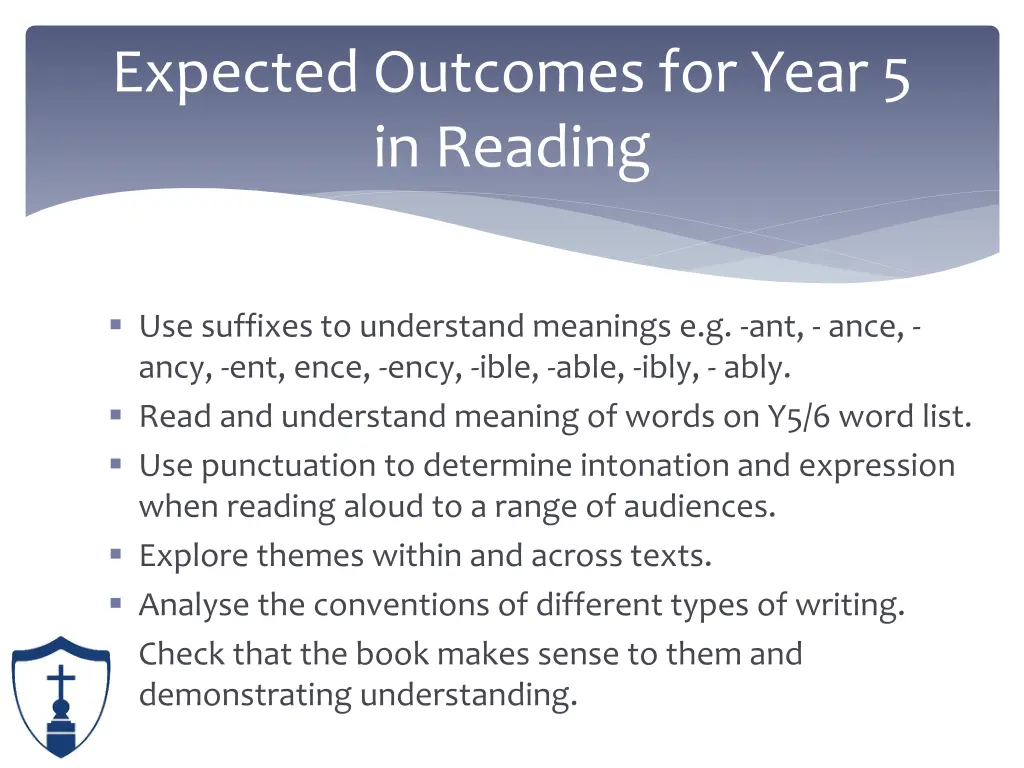 expected outcomes for year 5 in reading