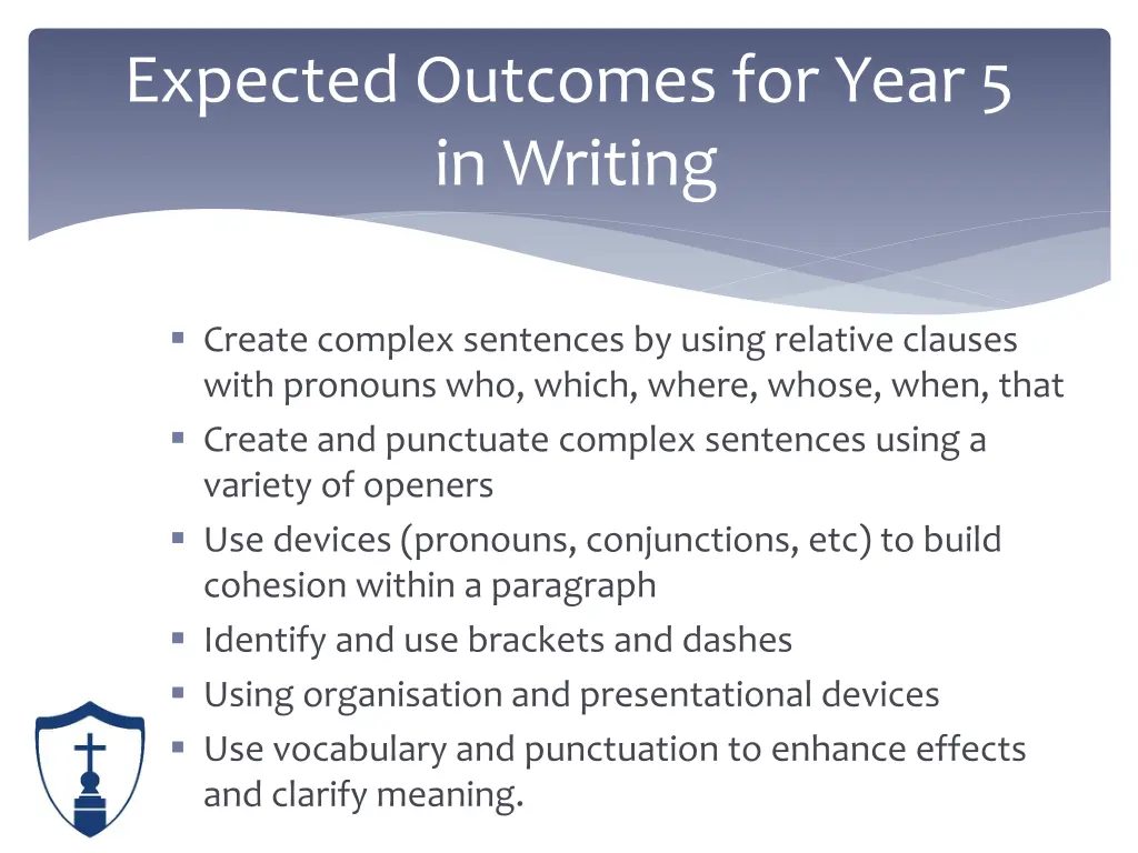 expected outcomes for year 5 in writing