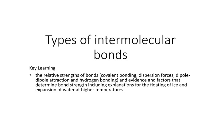 types of intermolecular bonds