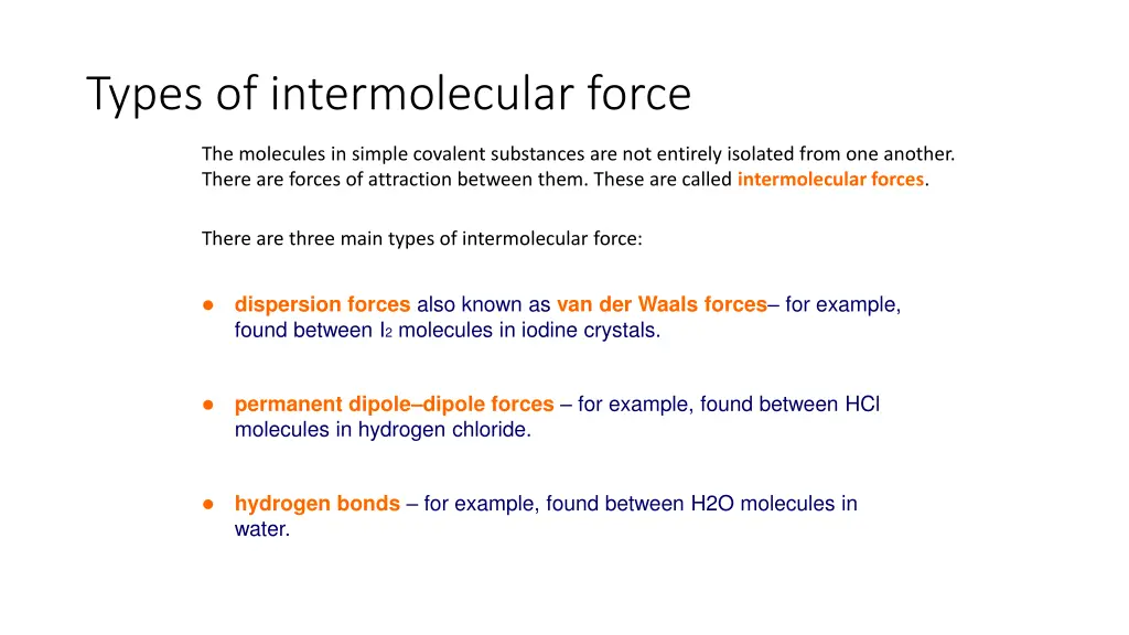 types of intermolecular force