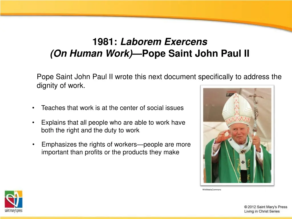 1981 laborem exercens on human work pope saint