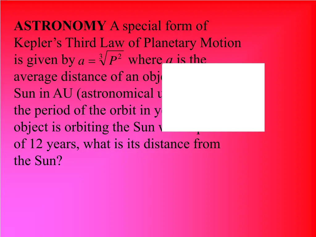 astronomy a special form of kepler s third