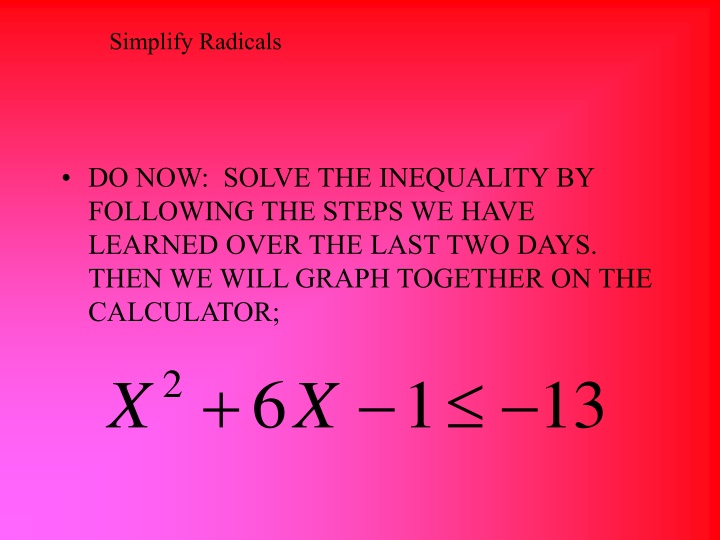 simplify radicals