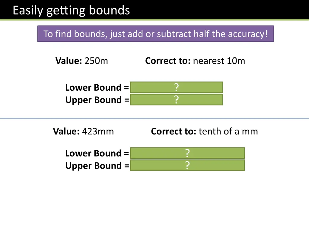 easily getting bounds