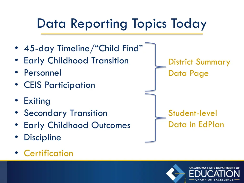 data reporting topics today