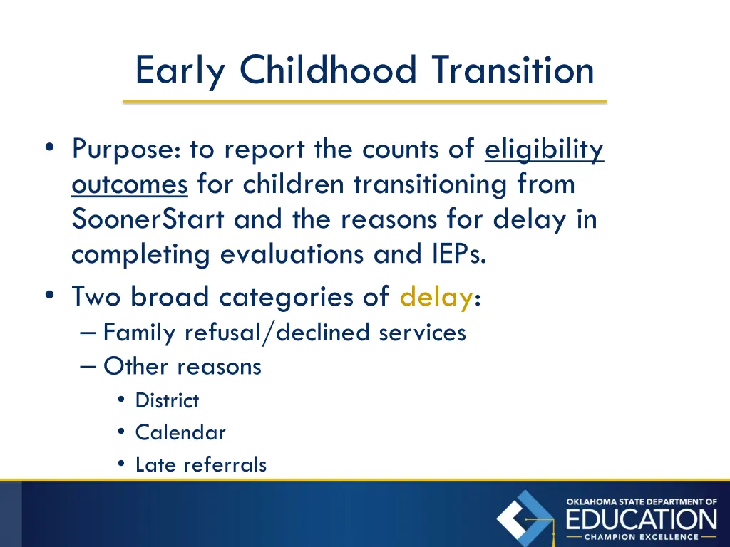 early childhood transition