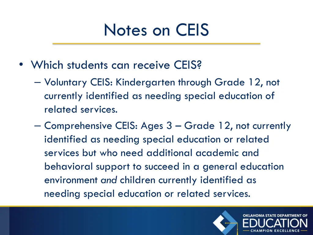 notes on ceis