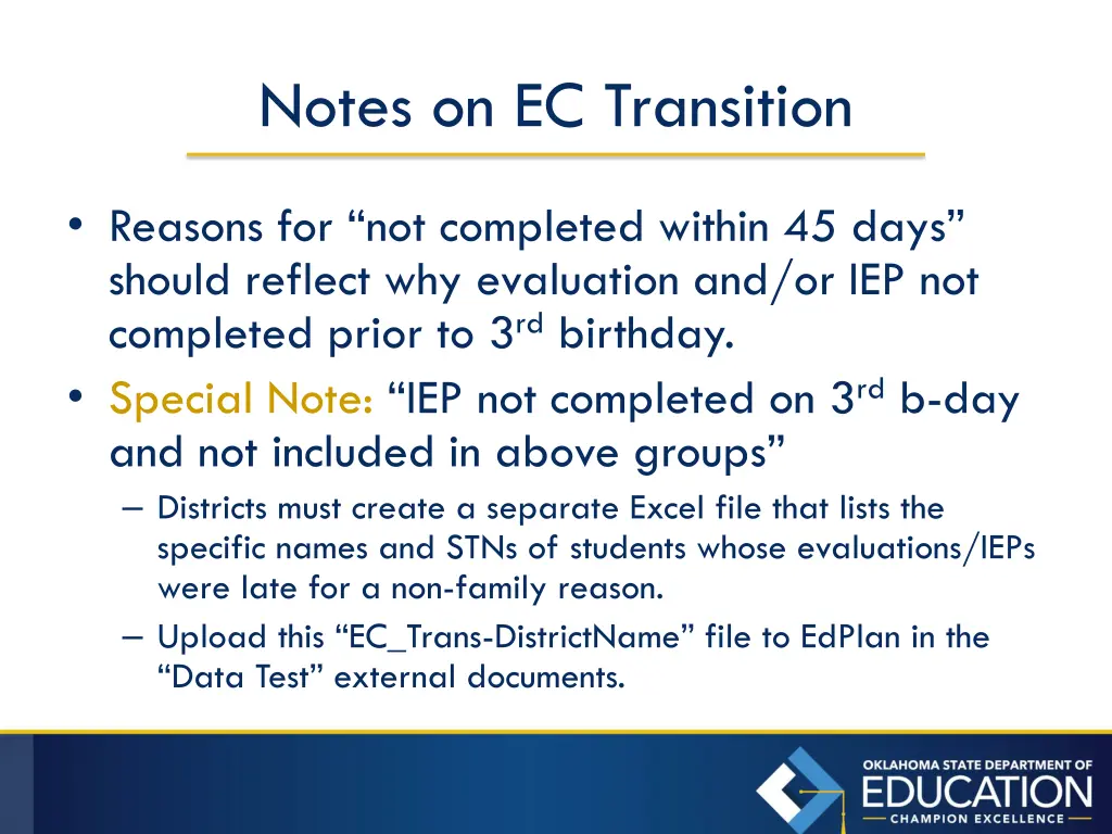 notes on ec transition