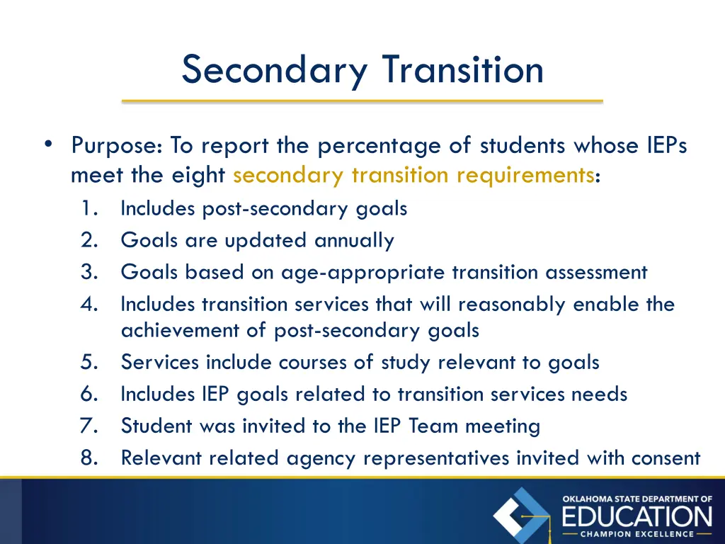 secondary transition