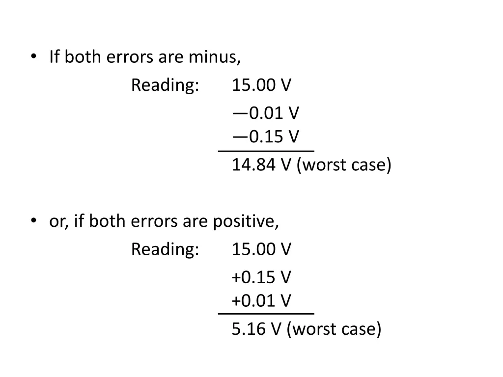 if both errors are minus reading