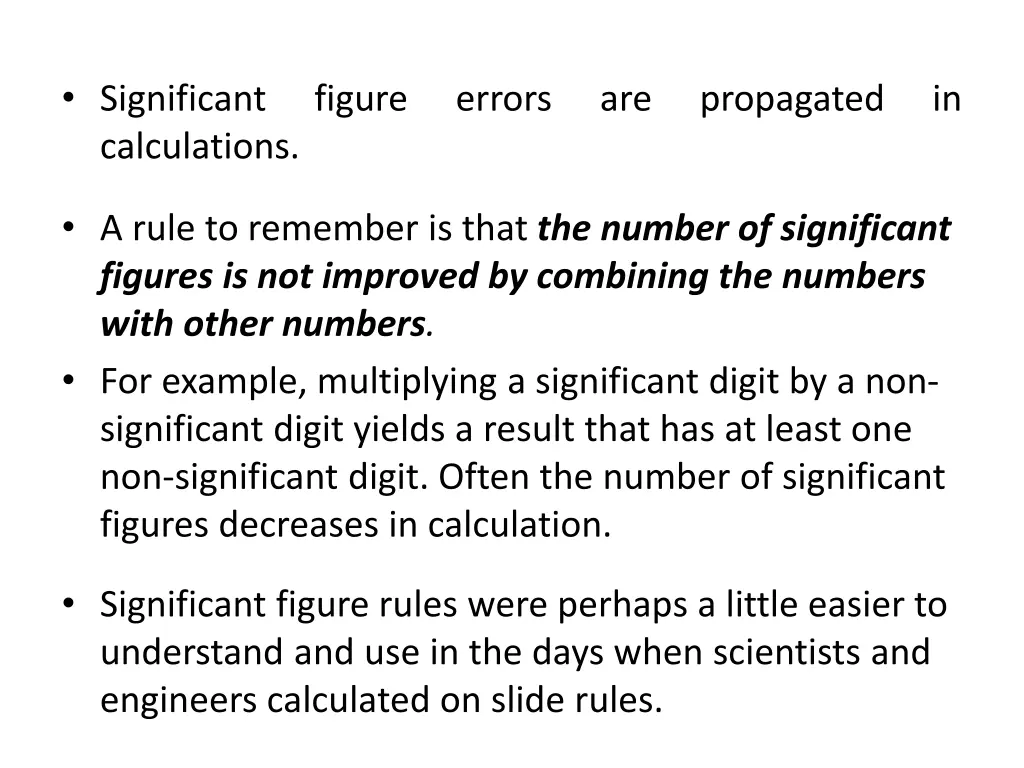 significant calculations