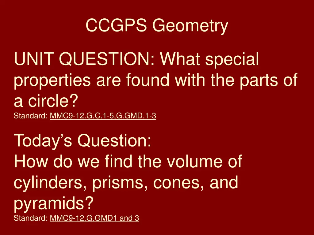 ccgps geometry