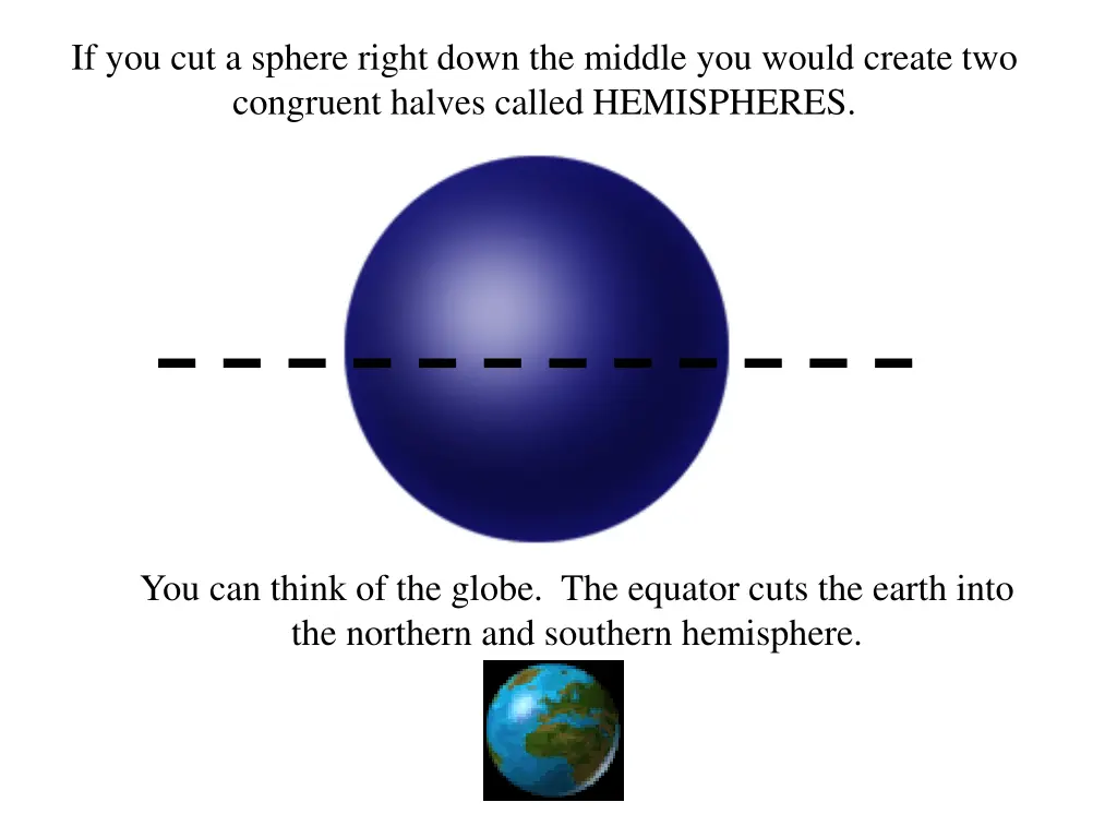 if you cut a sphere right down the middle