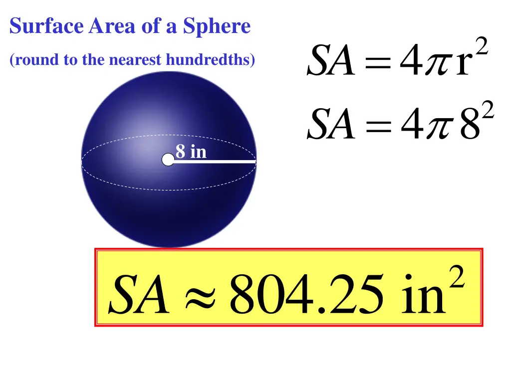 surface area of a sphere 1