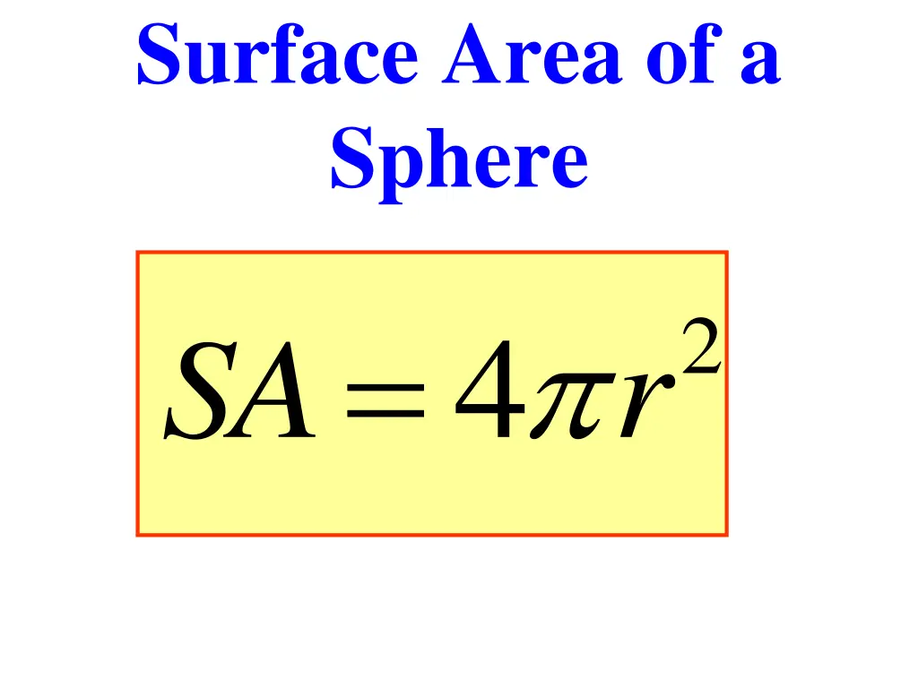 surface area of a sphere