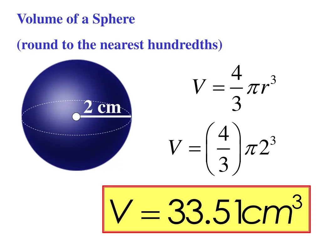 volume of a sphere 1