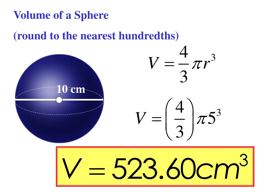 volume of a sphere 2