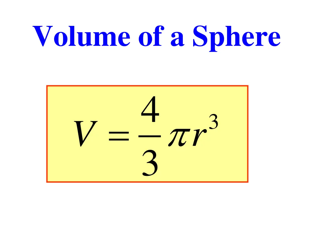 volume of a sphere