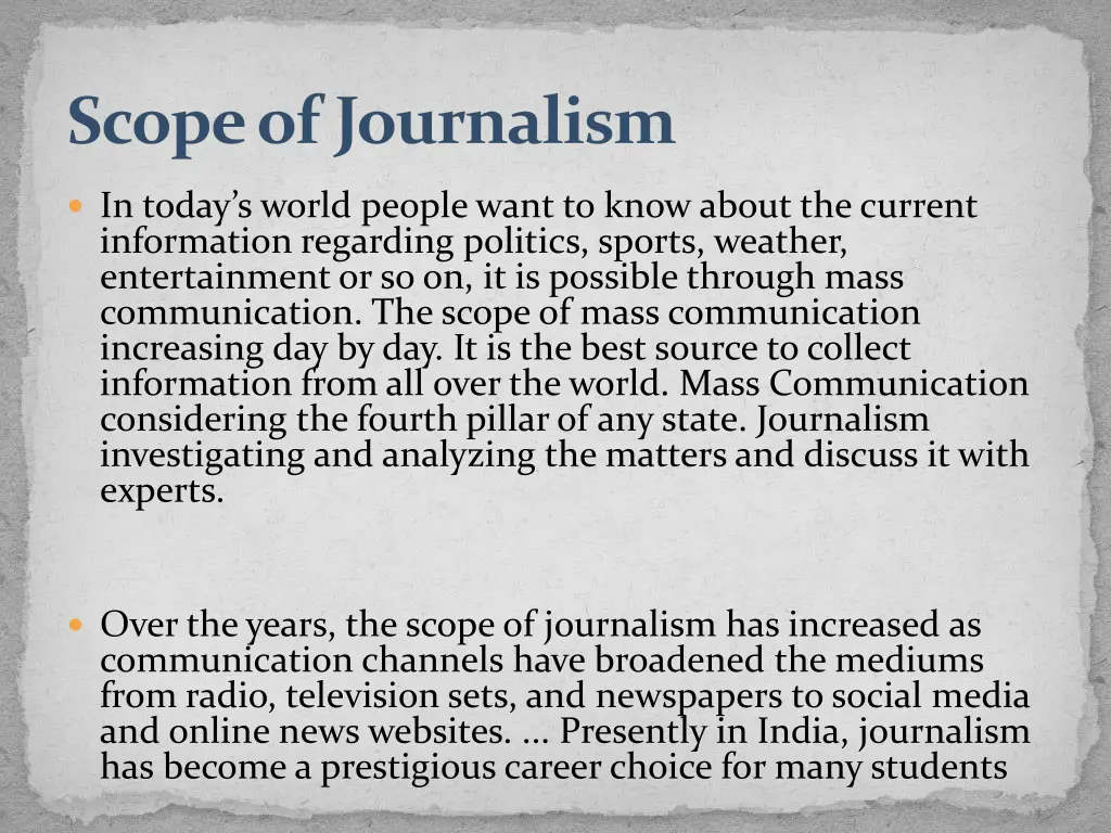 scope of journalism 1