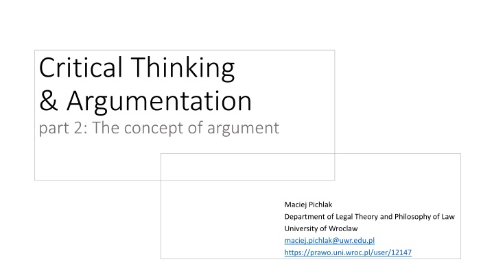 critical thinking argumentation part