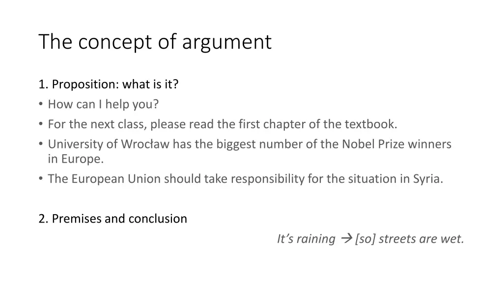 the concept of argument 1