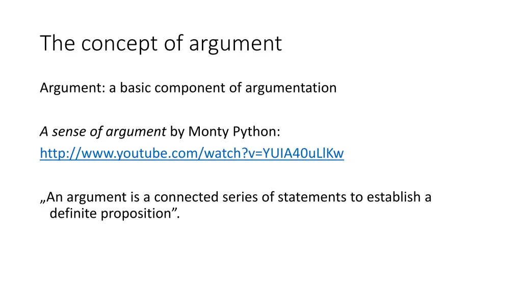 the concept of argument