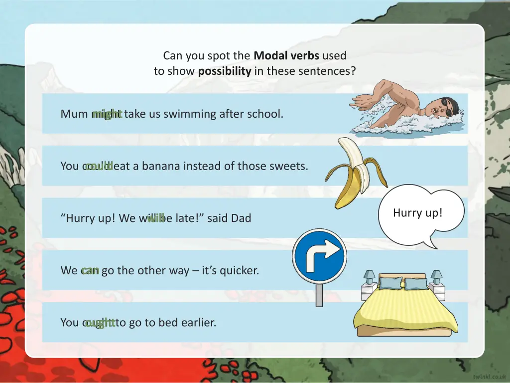 can you spot the modal verbs used to show