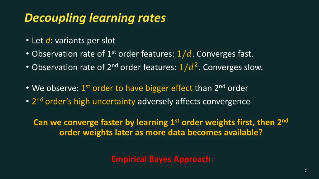 decoupling learning rates