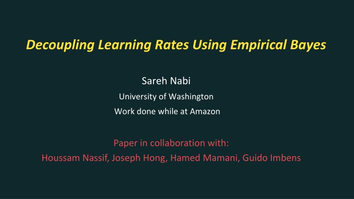 decoupling learning rates using empirical bayes