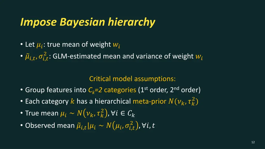 impose bayesian hierarchy