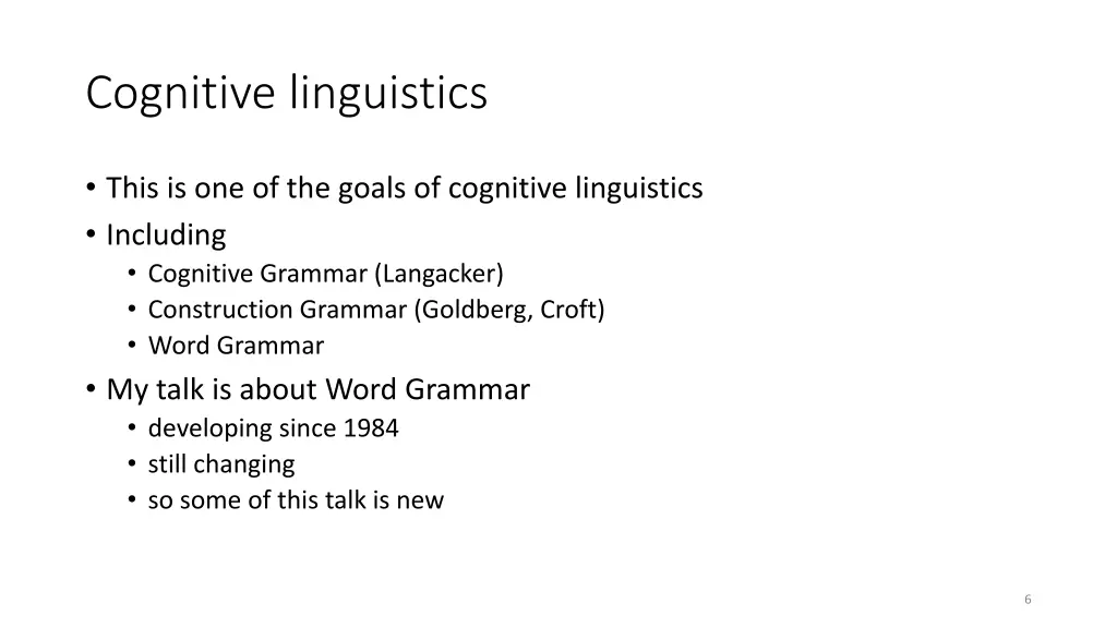 cognitive linguistics