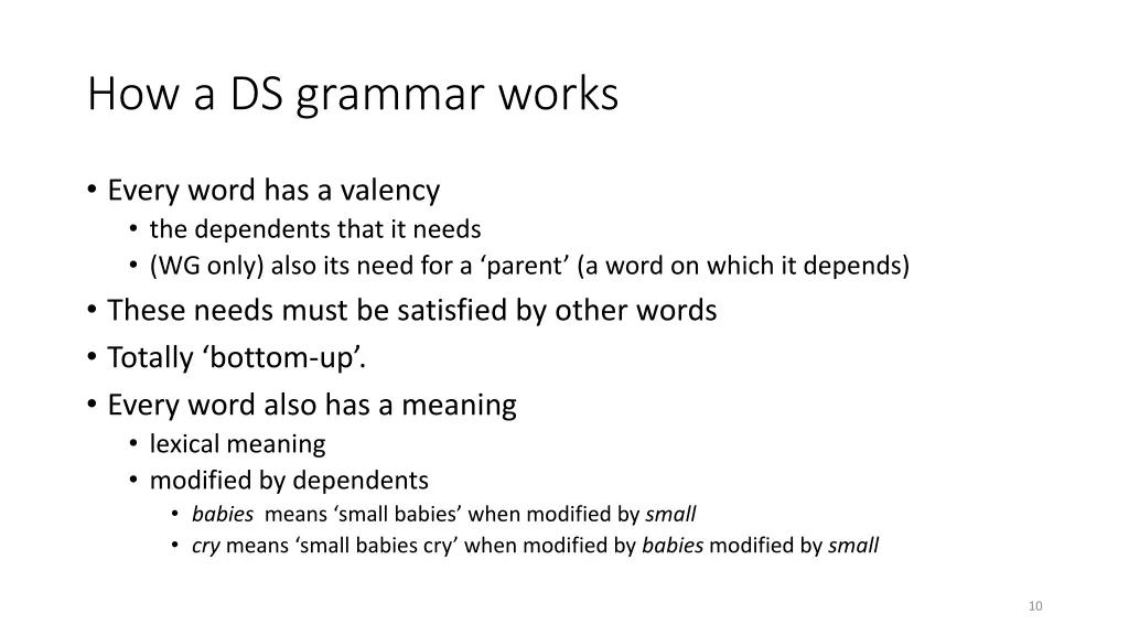 how a ds grammar works