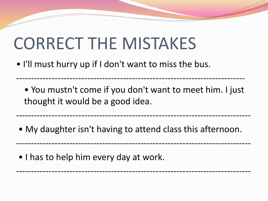 correct the mistakes 1