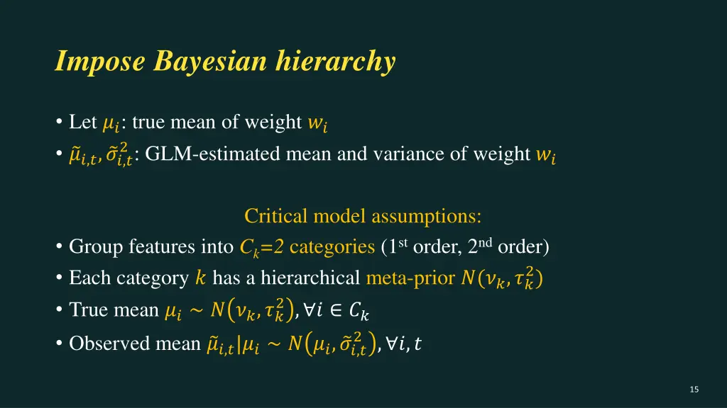 impose bayesian hierarchy