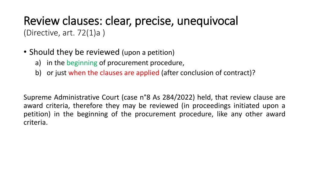 review clauses clear precise unequivocal review 1