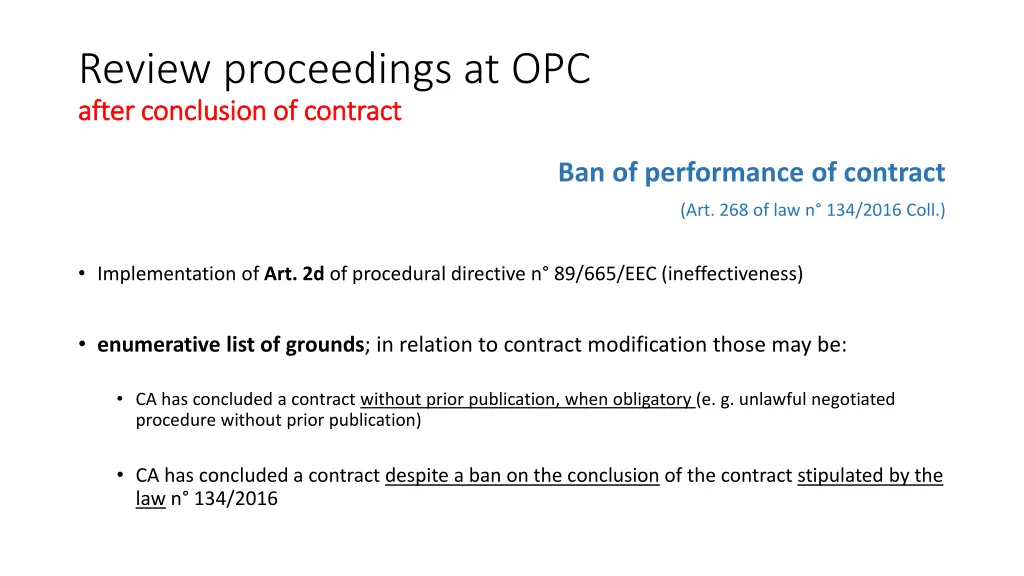 review proceedings at opc after after conclusion 1