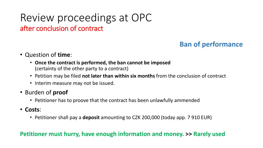 review proceedings at opc after after conclusion 2