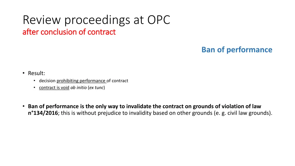 review proceedings at opc after after conclusion 3