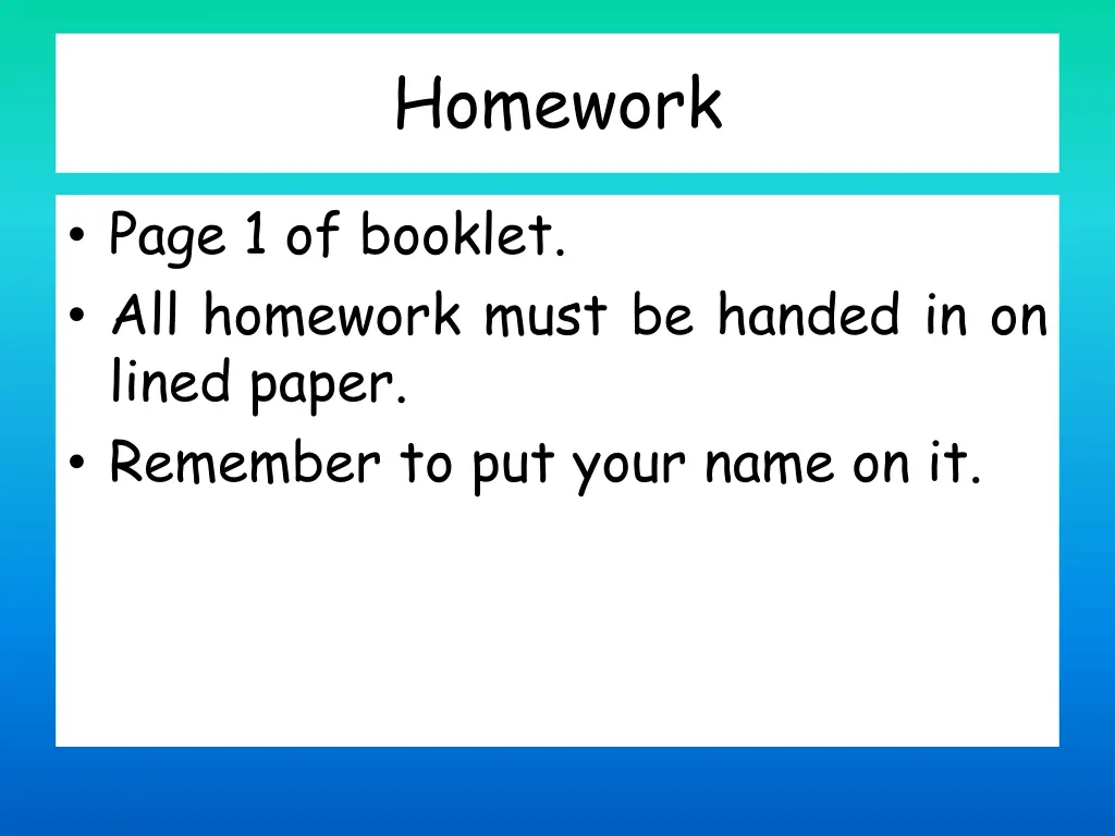 homework