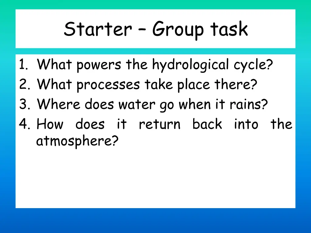 starter group task