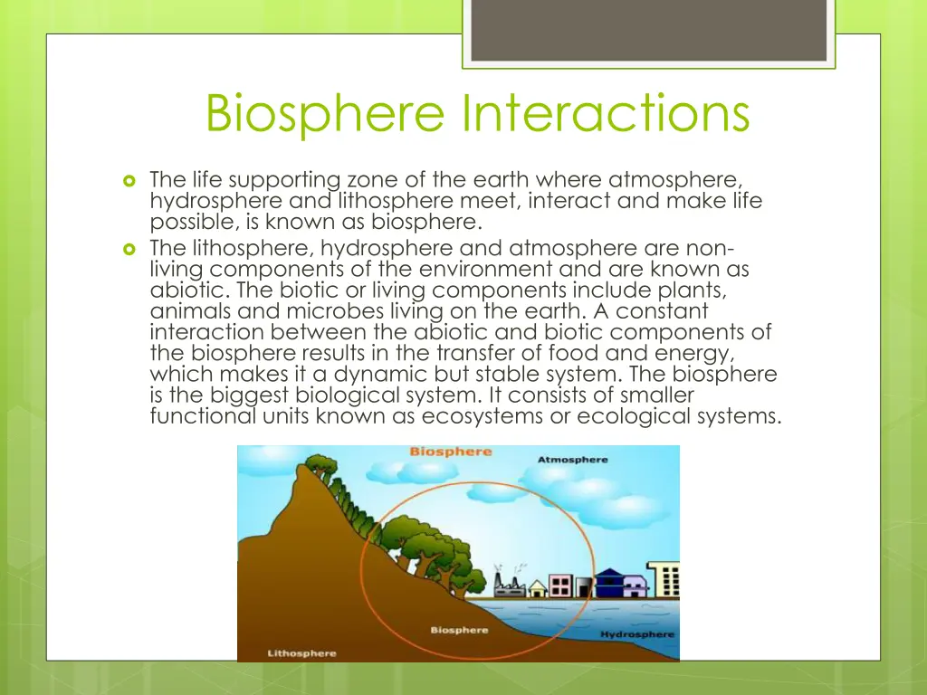 biosphere interactions