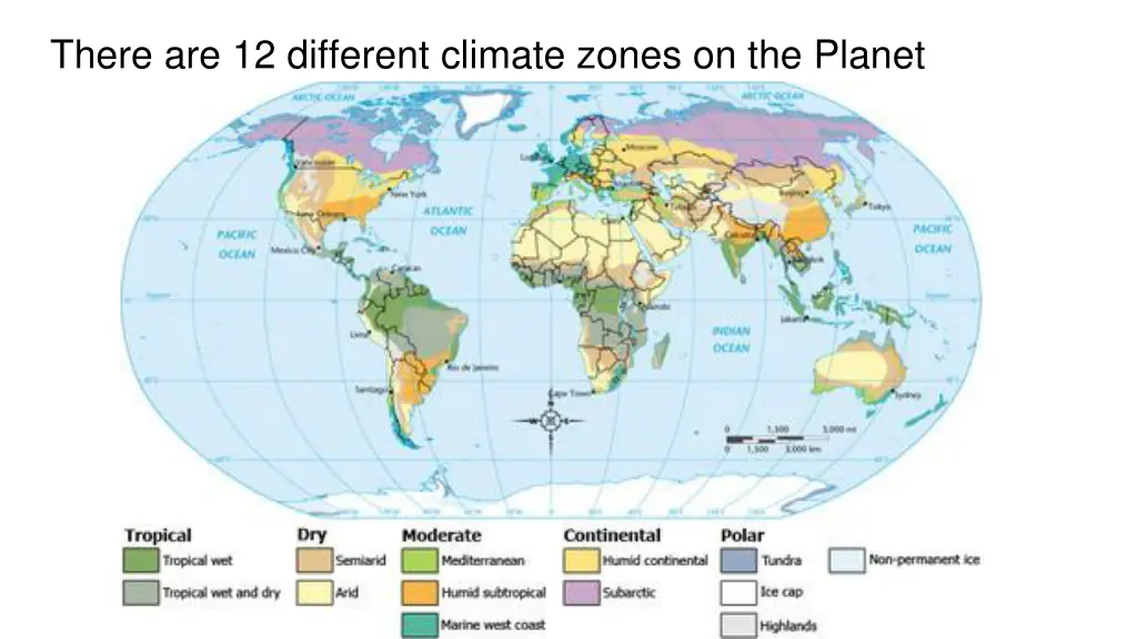 there are 12 different climate zones on the planet