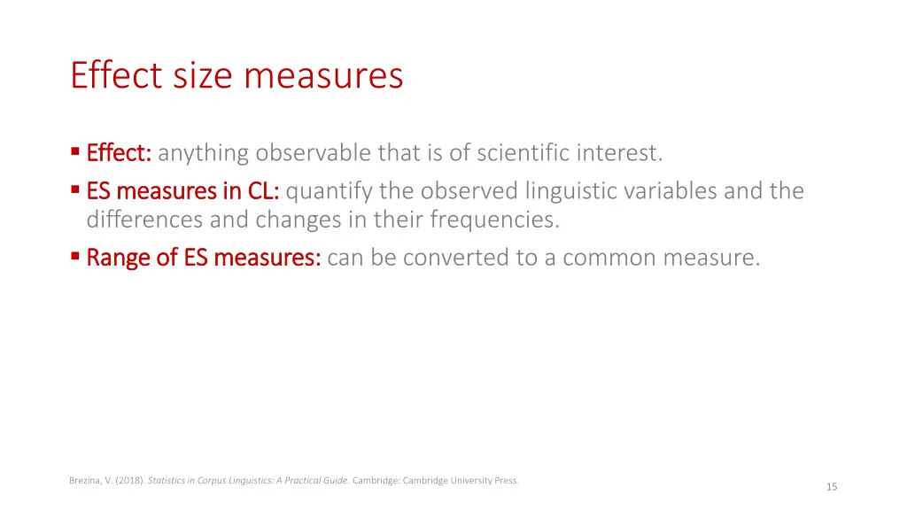 effect size measures